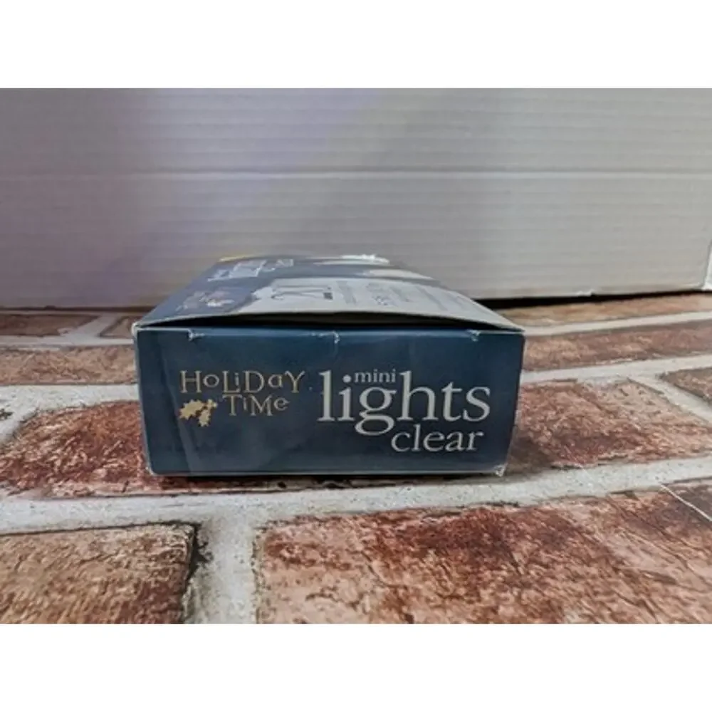 Holiday Time Mini Lights Clear 20 Ct 5.5 ft Green Wire Indoor Christmas NIB